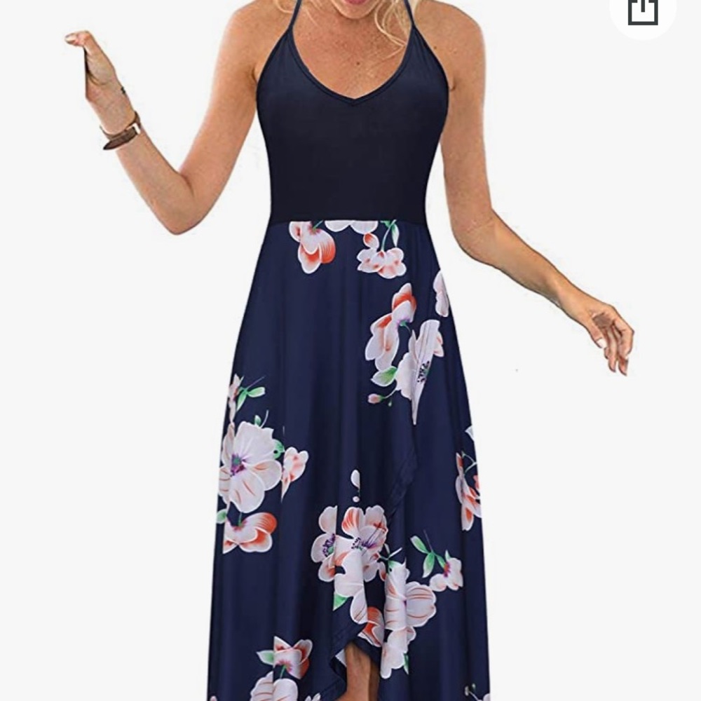 navy floral maxi